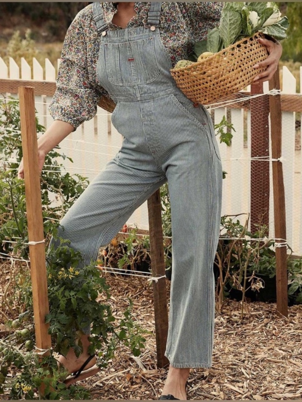 Doen Myrtle overall hickory stripe jumpsuit
